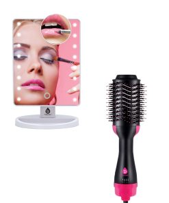 The Pursonic Dimmable LED Vanity Mirror & One Step Volumizing Hair Dryer