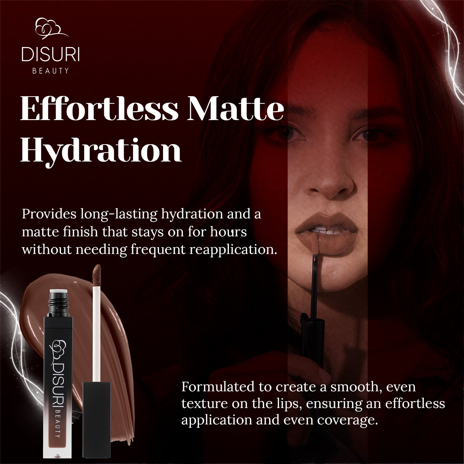 DISURI Beauty Liquid Lipstick - Chocolate Cake (68) - Image 3